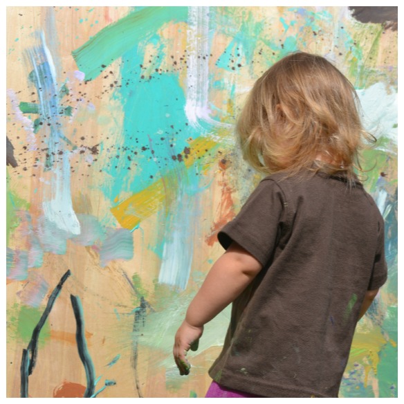 messy painting with kids