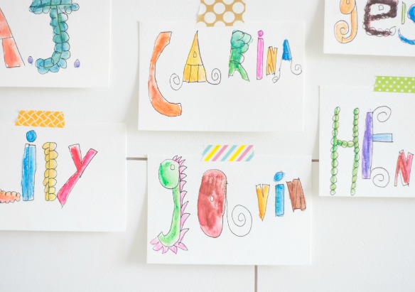 kid made watercolor postcards