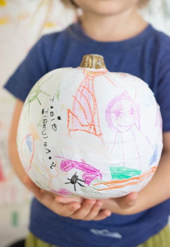 kid art pumpkins